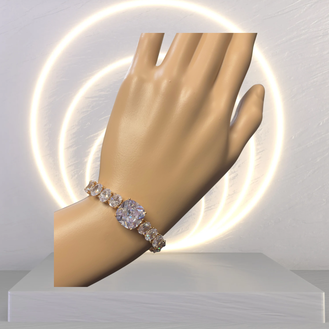 Diamond Square Necklace, Bracelet & Earring Set