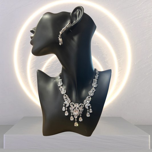 Diamond Pear Drop Heart Necklace