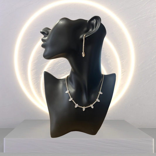 Diamond Marquis Necklace and Earring Set
