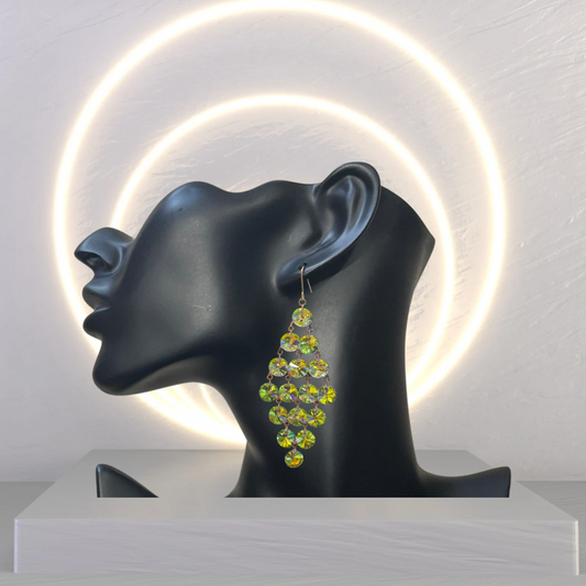 Diamond Droplets Gold Bar Necklace & Earring Set