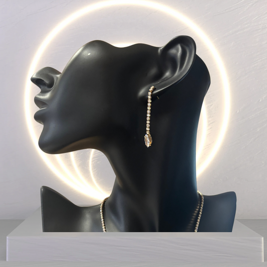 Diamond Marquis Necklace and Earring Set