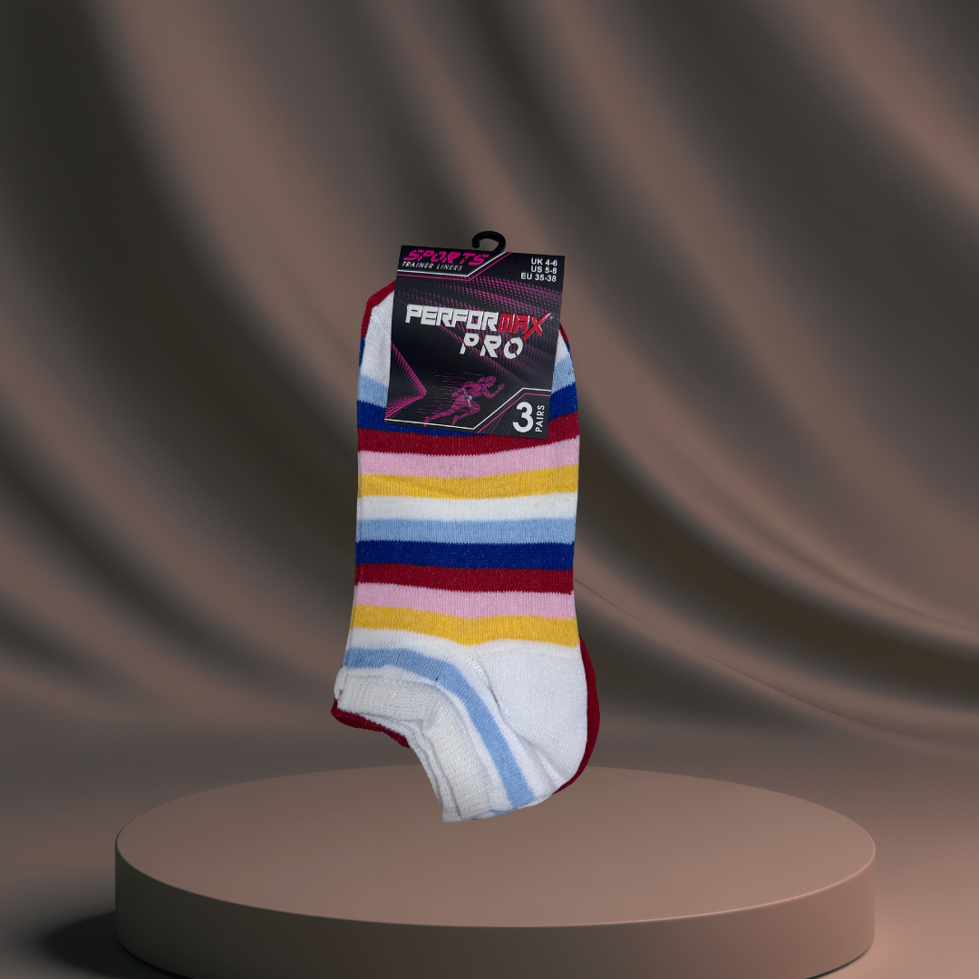 Women's Rainbow Ankle Socks - 3 Pack