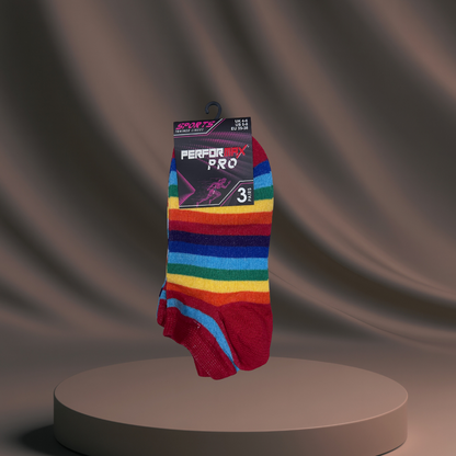 Women's Rainbow Ankle Socks - 3 Pack