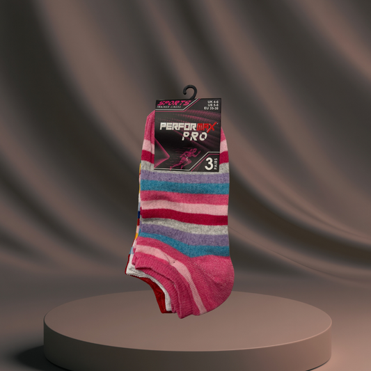 Women's Rainbow Ankle Socks - 3 Pack