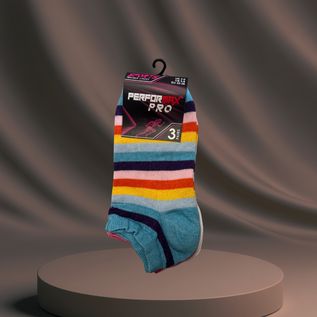 Women's Rainbow Ankle Socks - 3 Pack