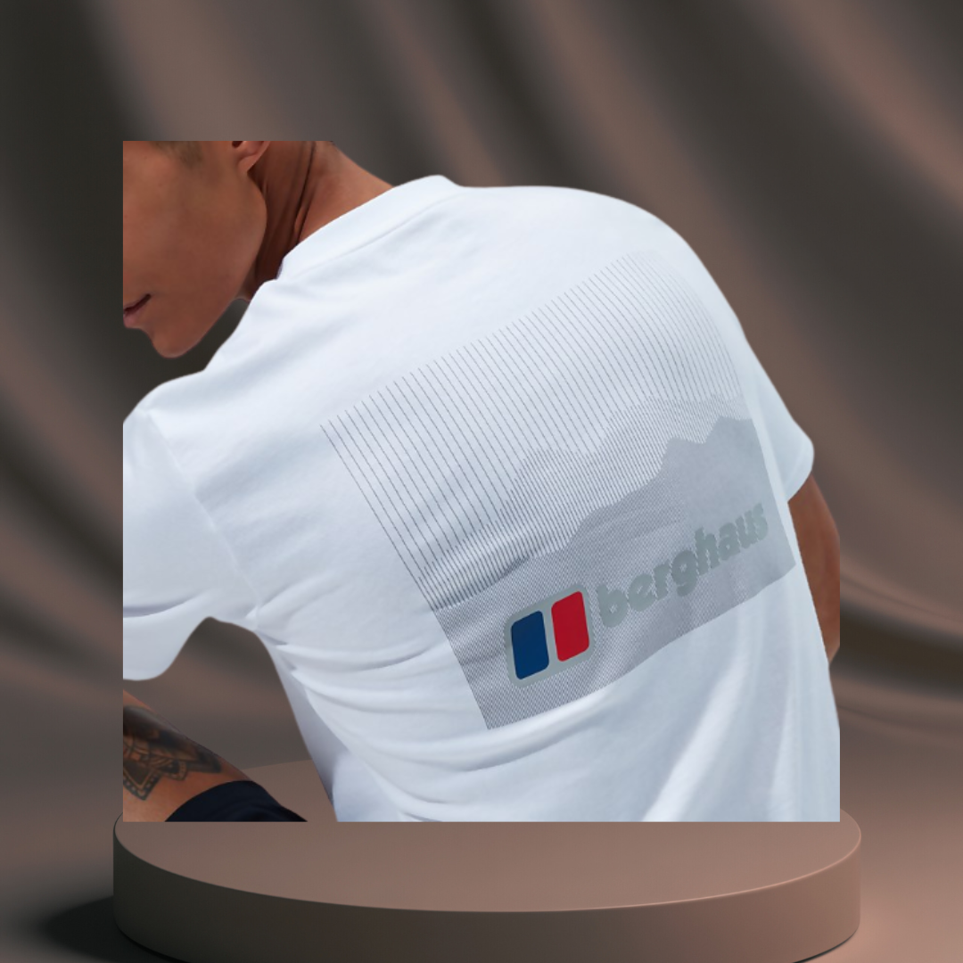 Men's Berghaus T-Shirt - White Calibration Linear