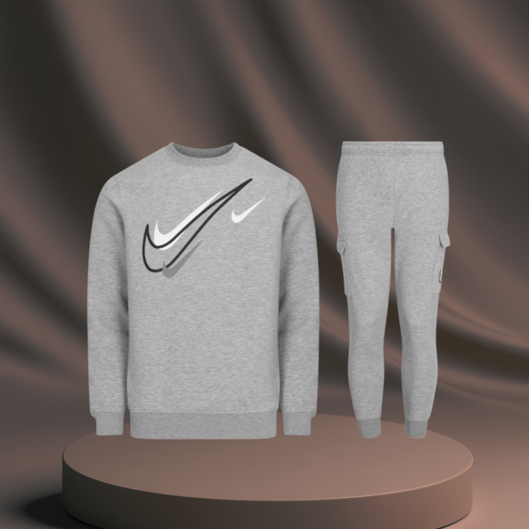 Men's Blue Nike Swoosh Tracksuit - 3 Ticks