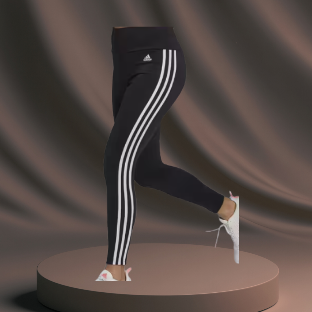 Women's Black/White Adidas Leggings