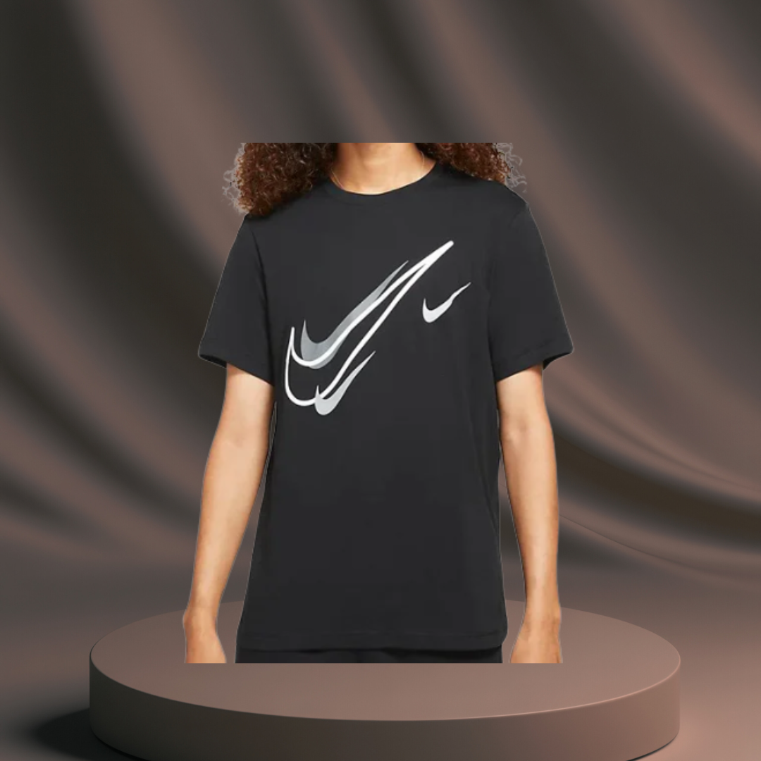Men's Black Nike T-Shirt - 3 Tick Swoosh Logo