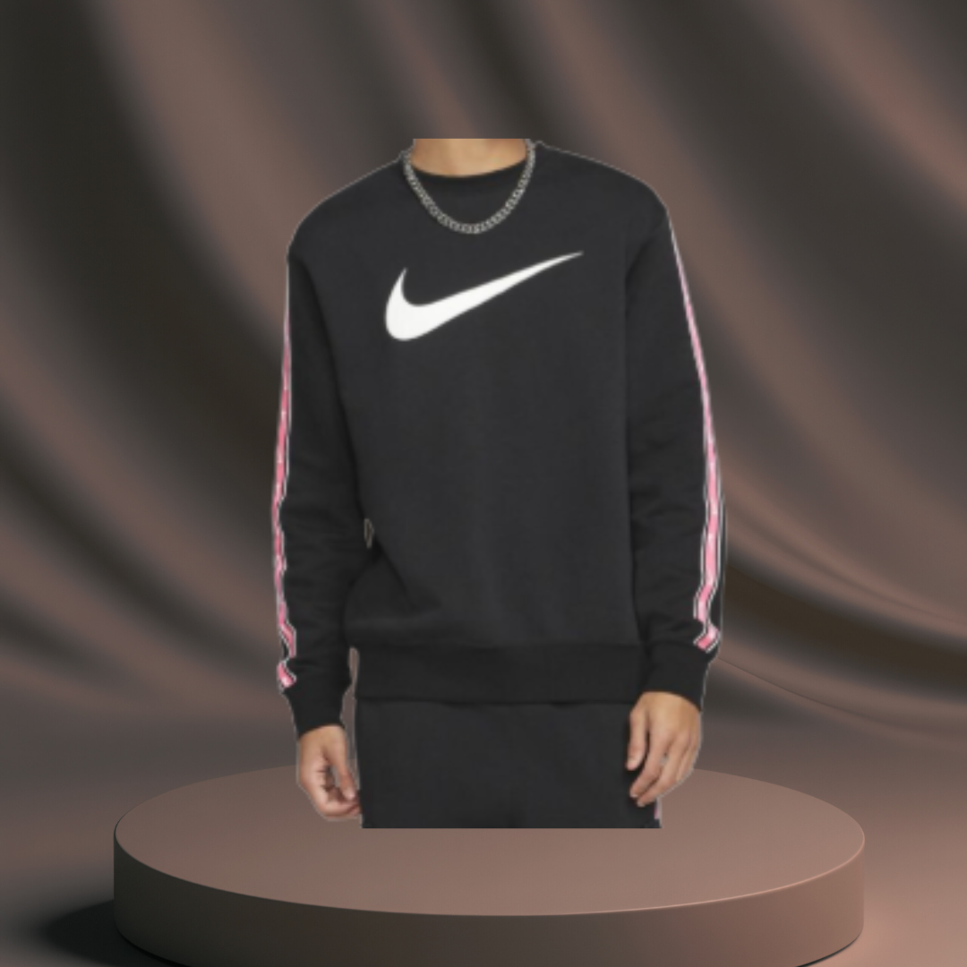 Men's Black Nike Jumper (Pink Stripe)