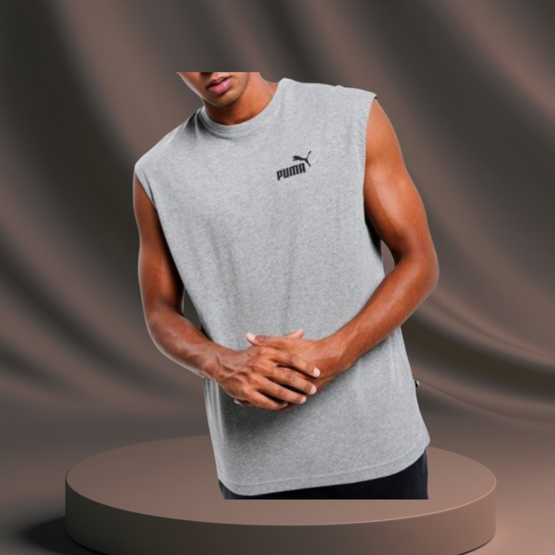 Men's Grey Puma Sleeveless Vest