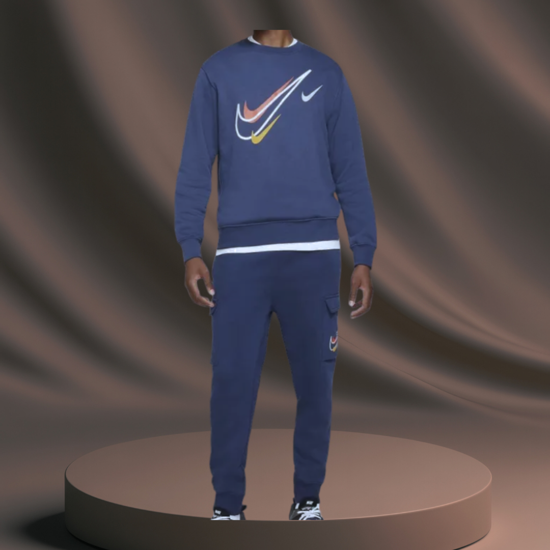 Men's Blue Nike Swoosh Tracksuit - 3 Ticks