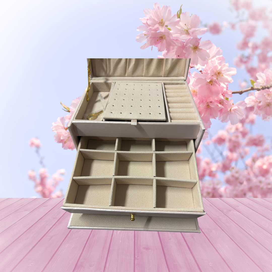 Multi Functional 3 Layer Jewellery Box - Pink