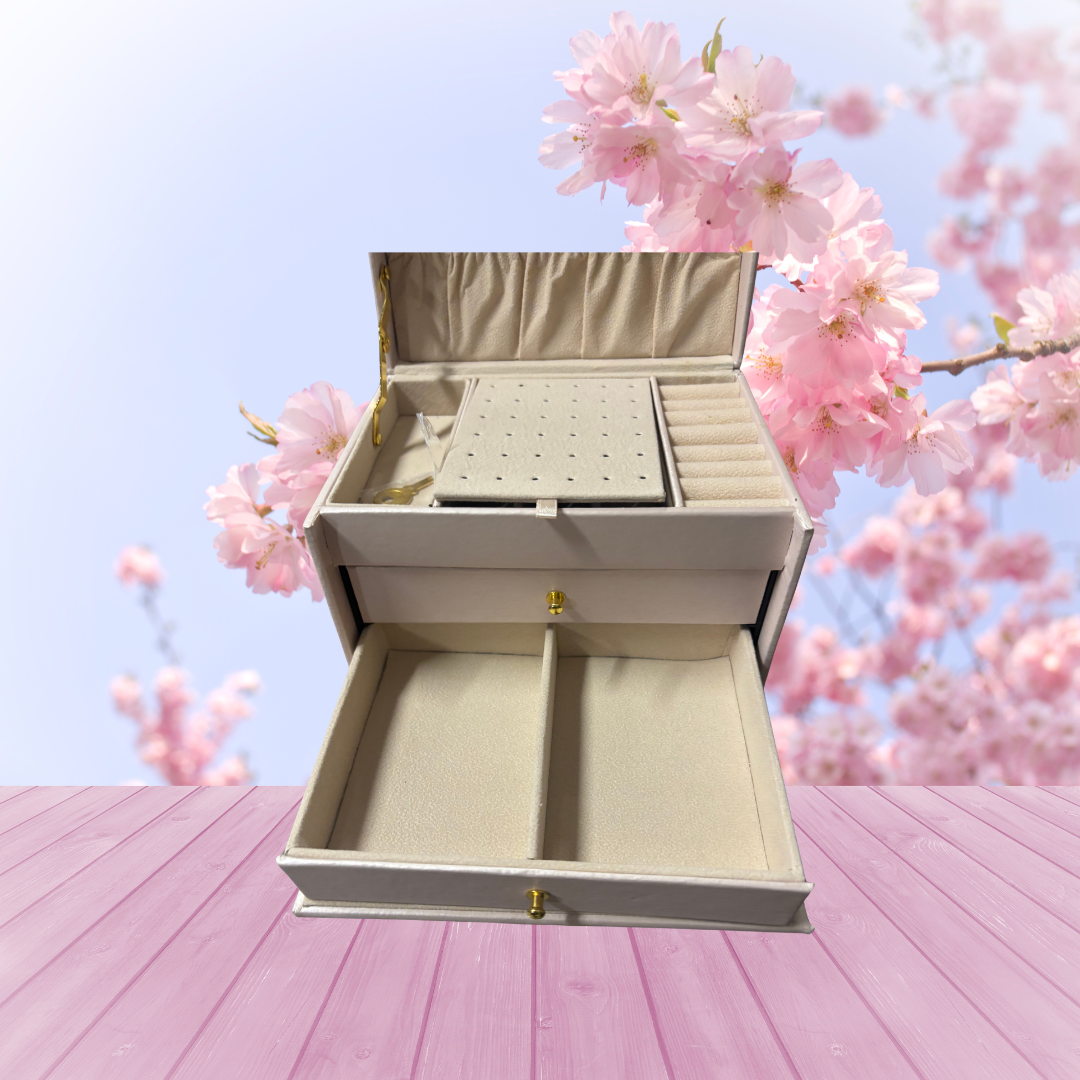 Multi Functional 3 Layer Jewellery Box - Pink